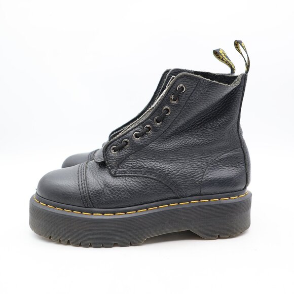 Doc Dr. Martens Sinclair Women’s Size 8 Black Leather Zip-Up Lace Platform Boots - Picture 4 of 11